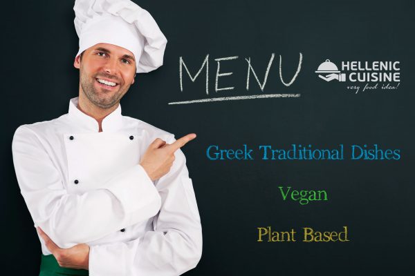 Handsome chef showing menu